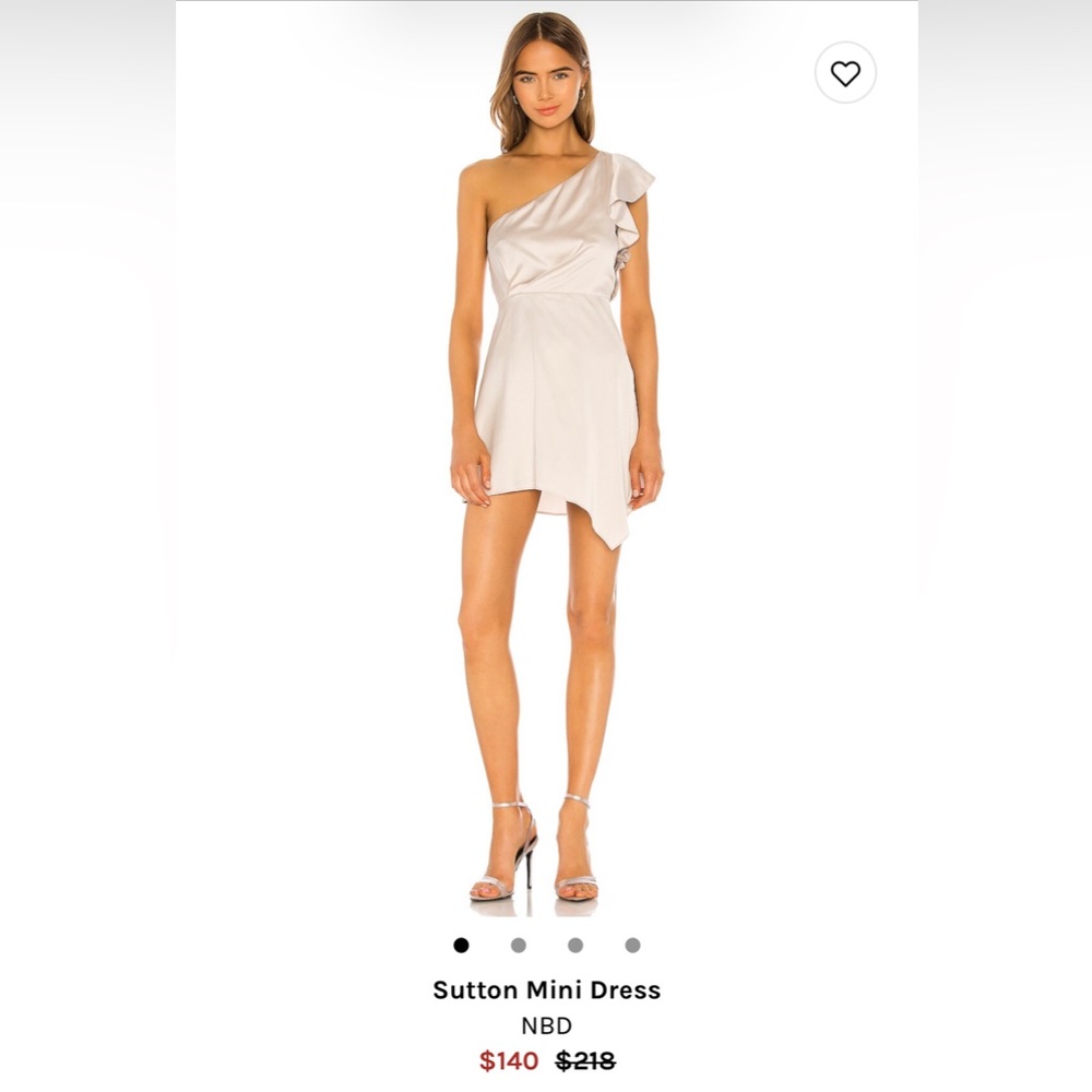 NBD Sutton Mini Dress Ivory Satin NEW Medium